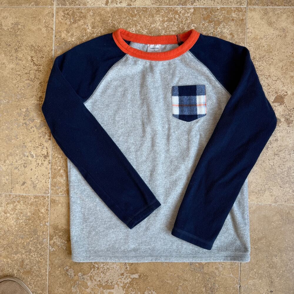 Lands’ End Fleece Long Sleeve Shirt Classic Cozy Cabin Core Outdoor Warm Wear